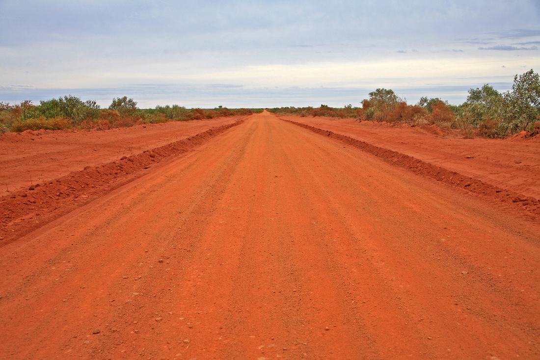 A dust road in the Australian outback