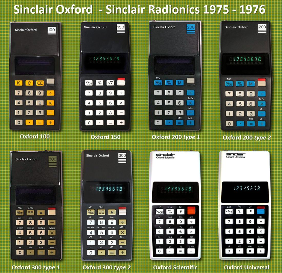 Calculator models on display